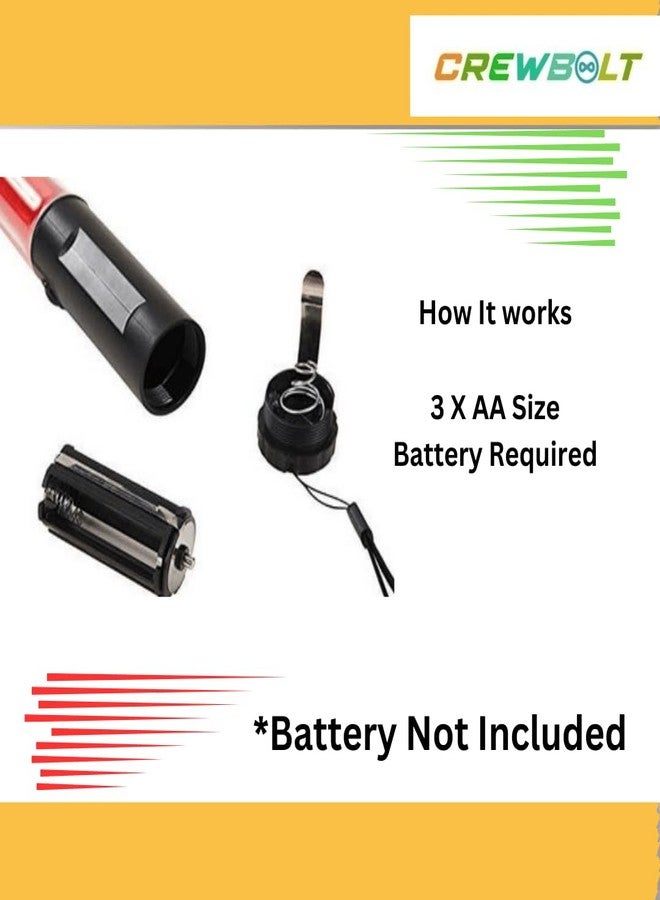 CREWBOLT 28 CM Waterproof LED Traffic Baton | Flashing Red & Green Road Safety Signal | Emergency Reflector Light Stick | Self-Defense Safety Rod - Image 4